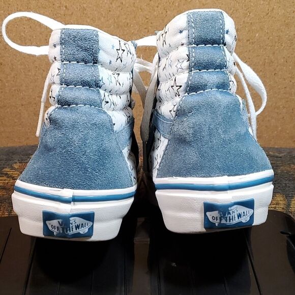 Van's Old Skool Blue Suede High Tops with Stars - Picture 7 of 7
